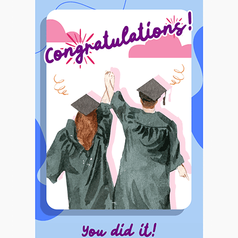 Watercolor Celebratory Graduation eCard